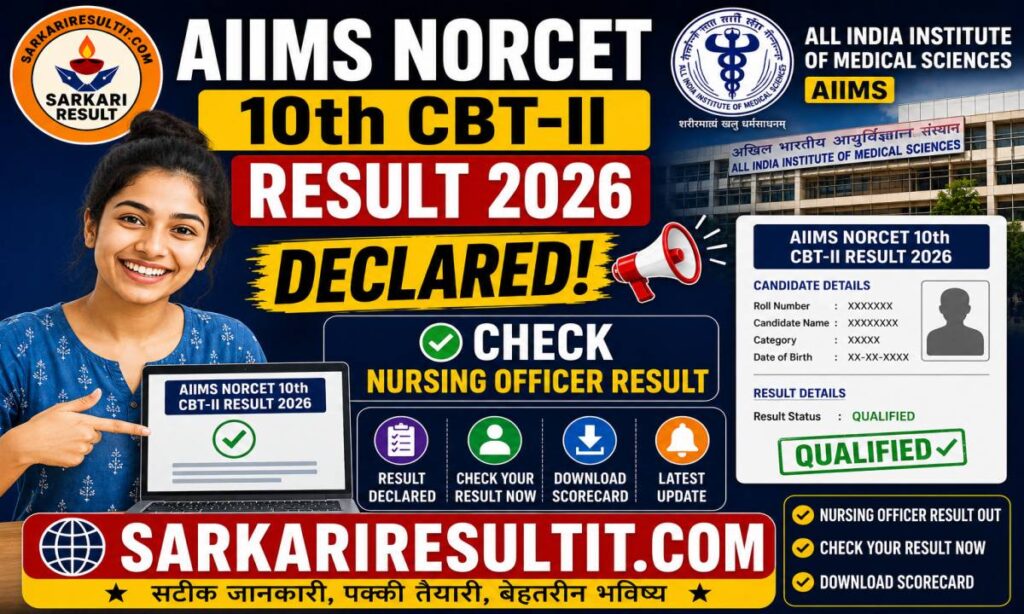 AIIMS NORCET 10th CBT-II Result 2026