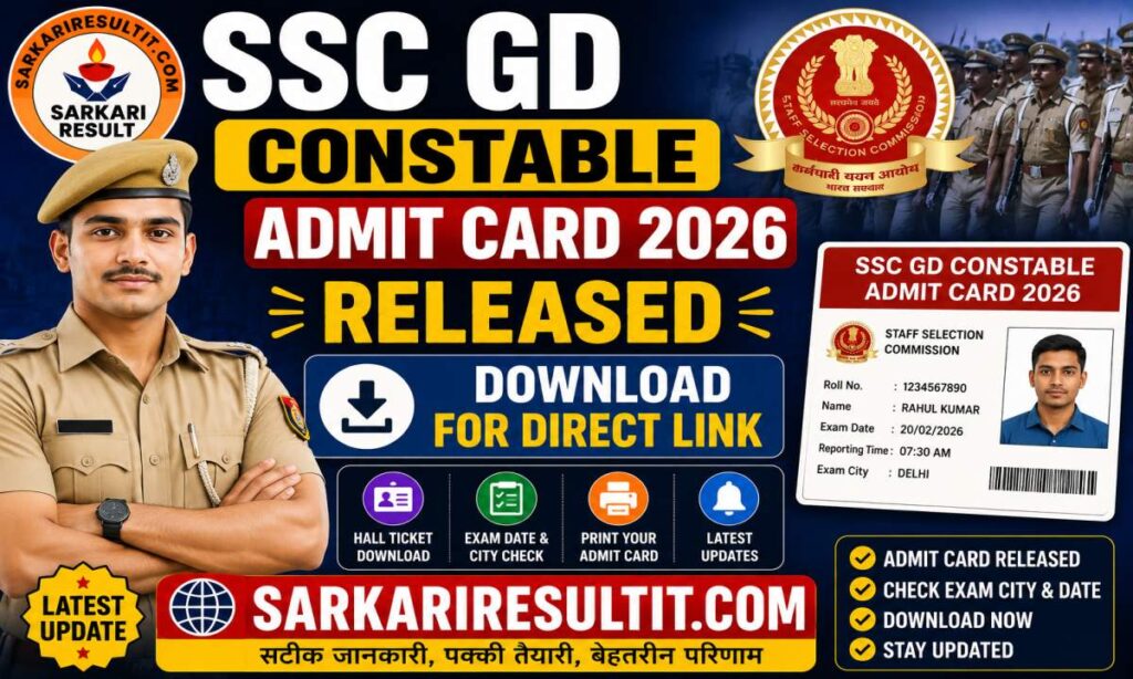 SSC GD Constable Admit Card 2026