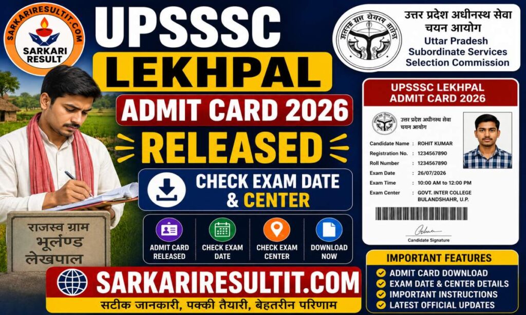 UPSSSC Lekhpal Admit Card 2026